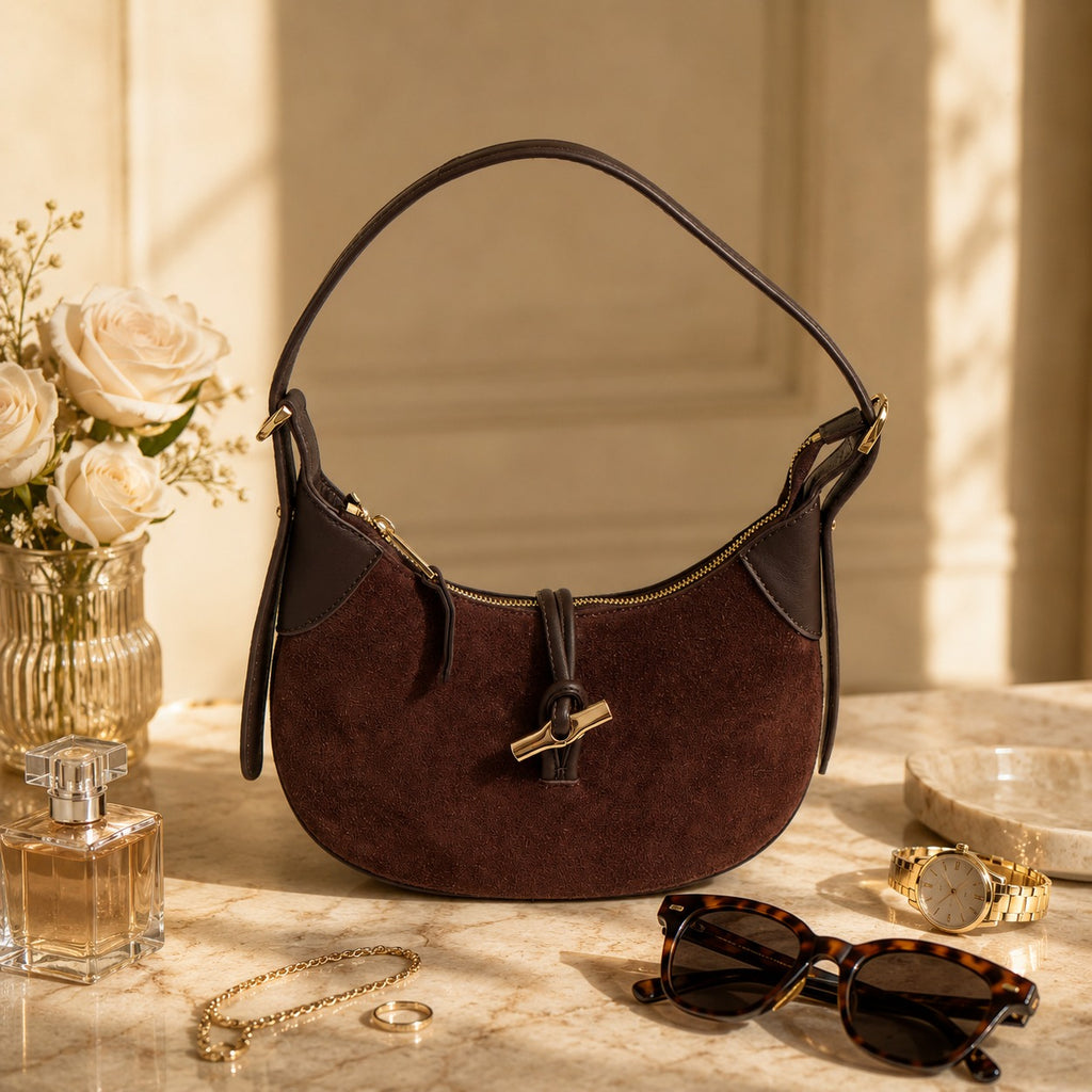 Silver Street London Brown Suede Shoulder Bag
