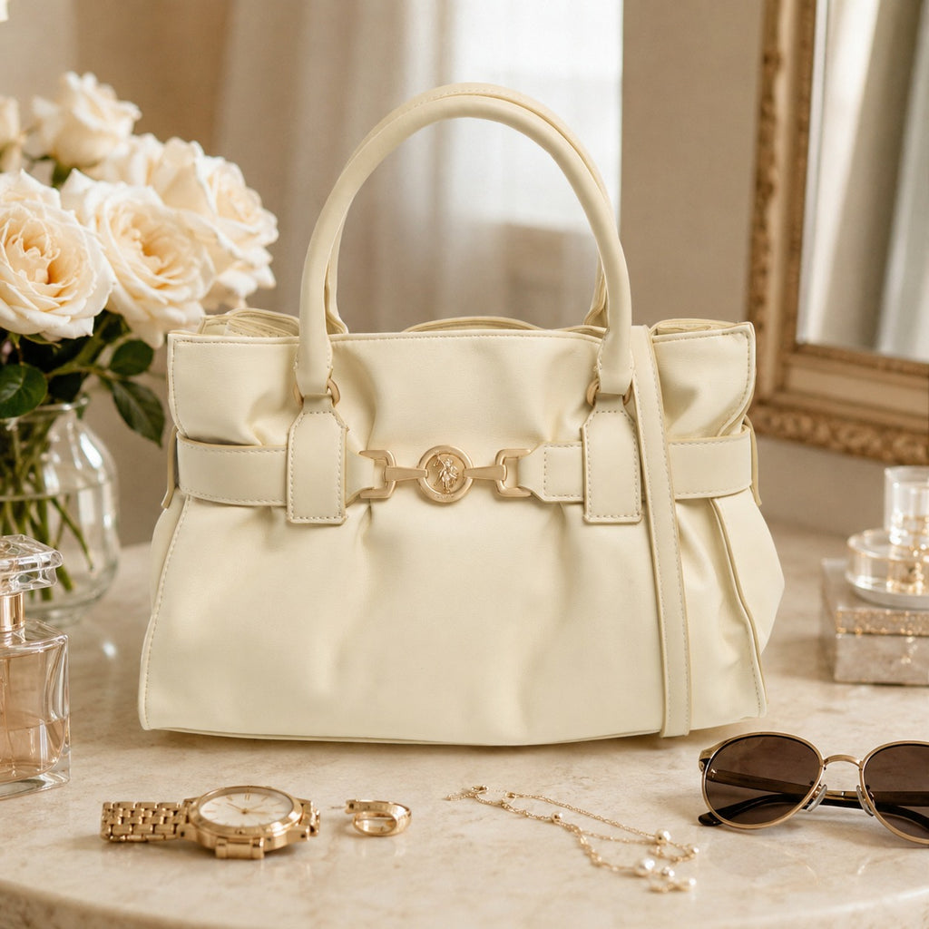 U.S. Polo Assn. Cream Jane Cinched Handbag