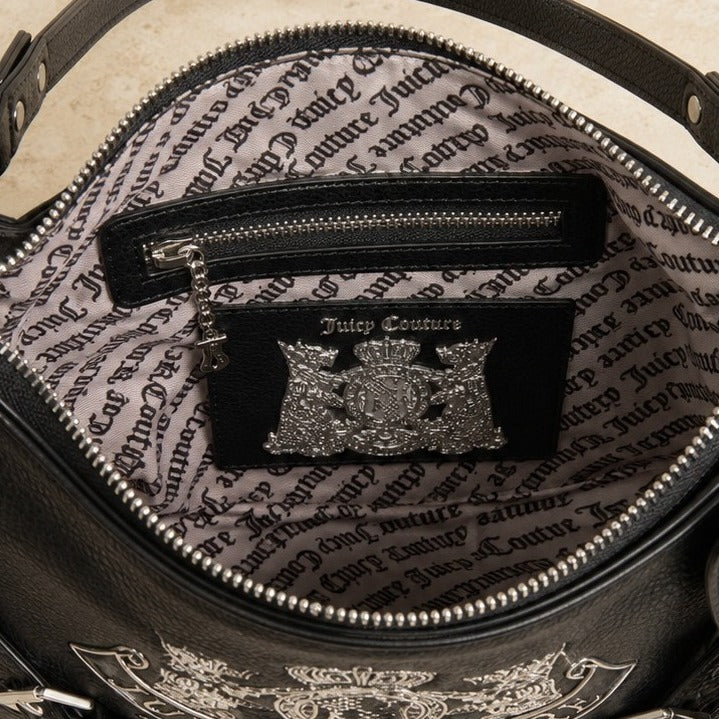 Juicy Couture Black Velour Shoulder Bag