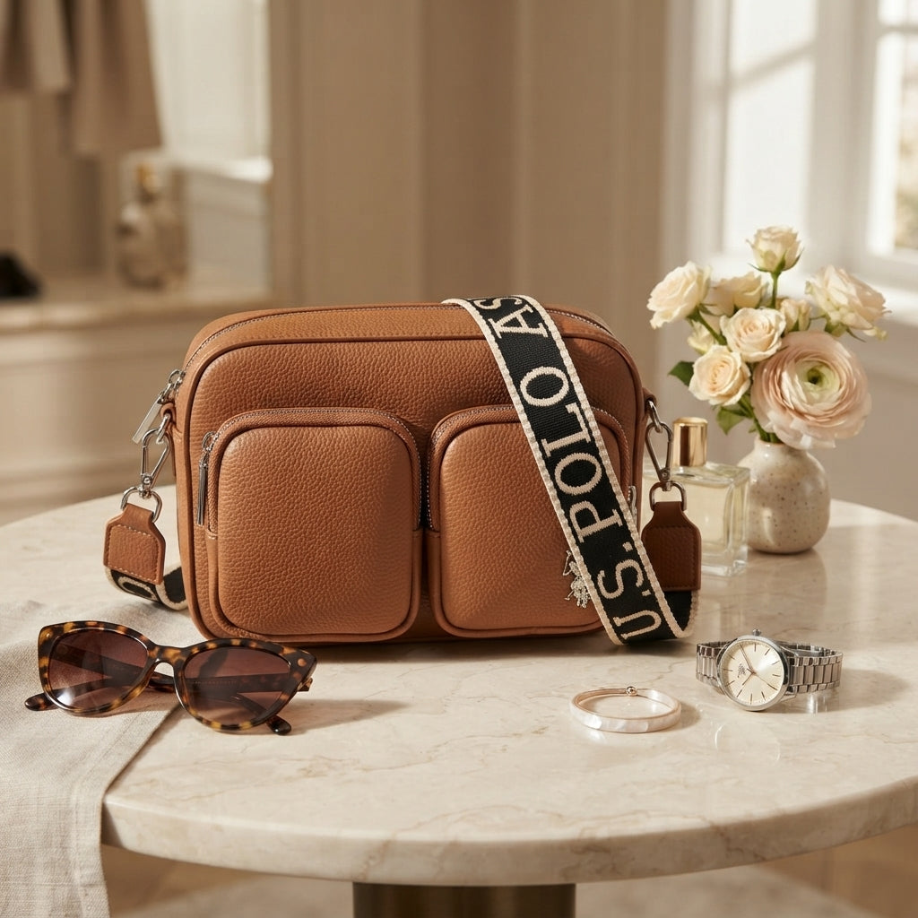 U.S. Polo Assn. Brown Mansion Crossbody Bag