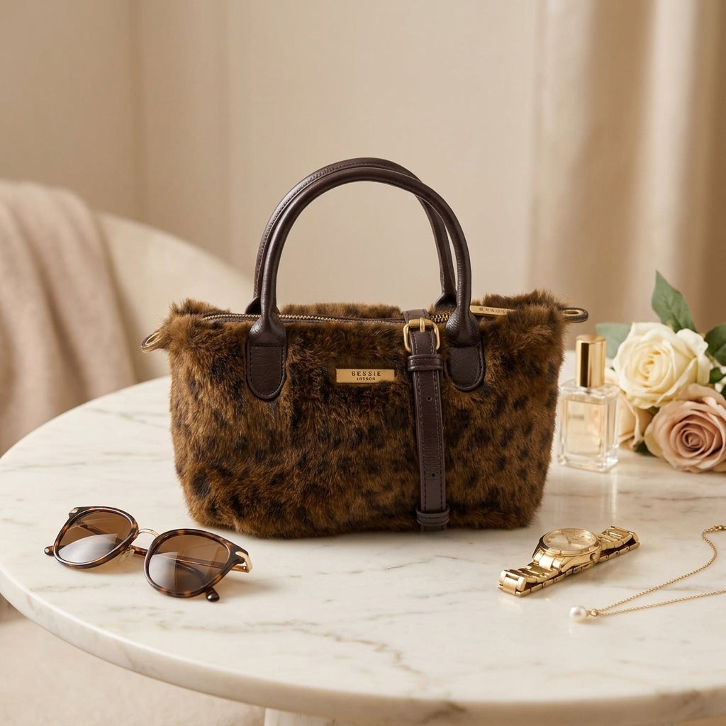 Bessie London Brown Dalmatian Grab Bag