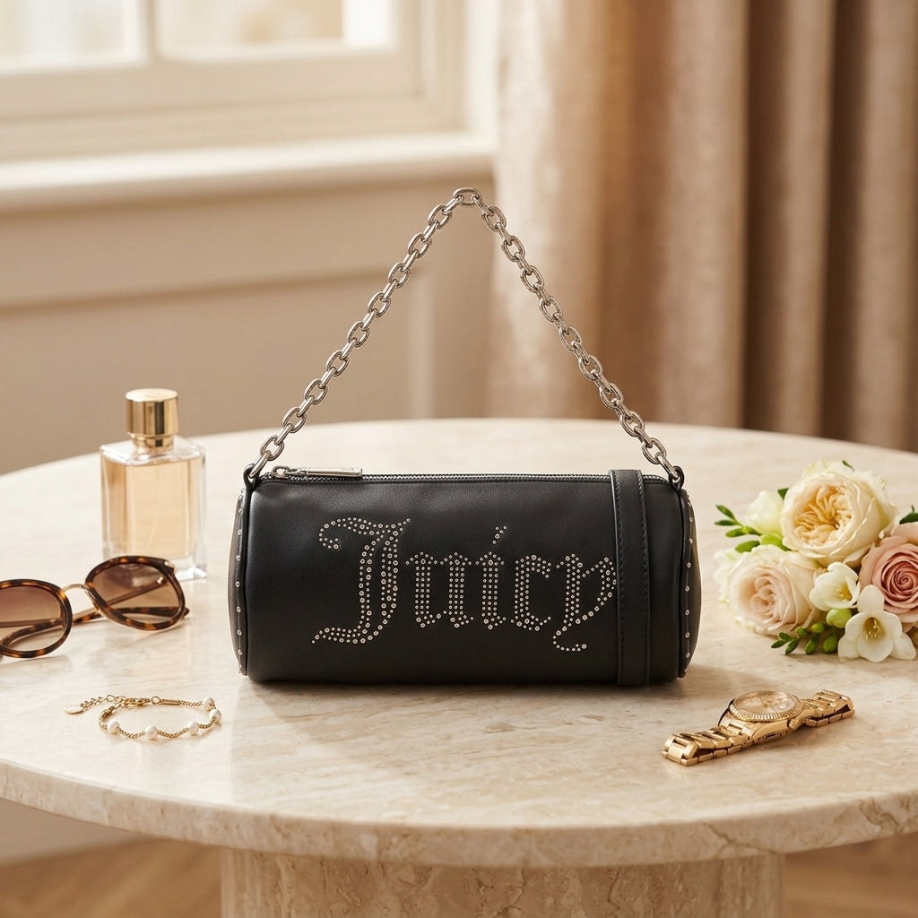 Juicy Couture Black Kimberly Barrel Shoulder Bag