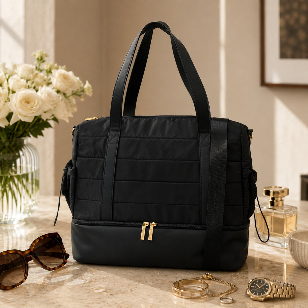 French Connection Black Weekender Shoulder Bag