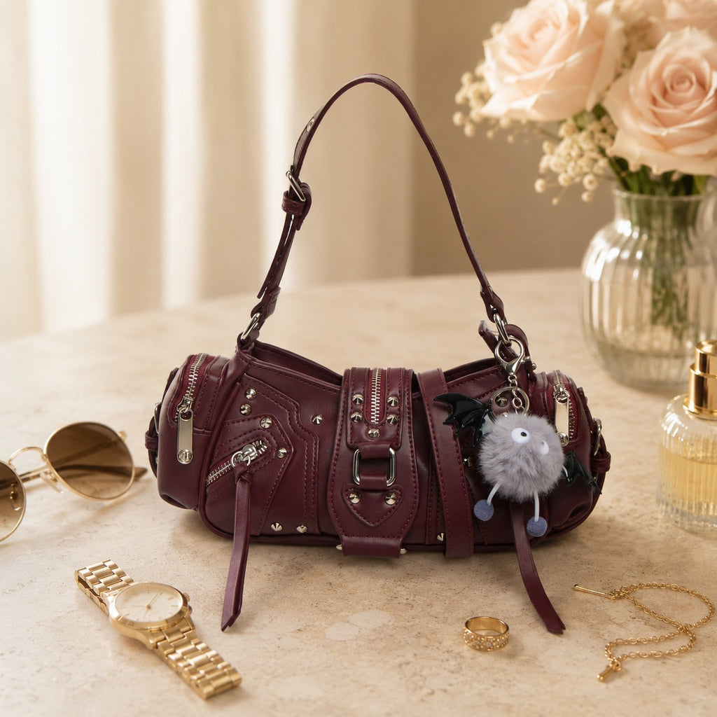 Bessie London Burgundy Shoulder Bag