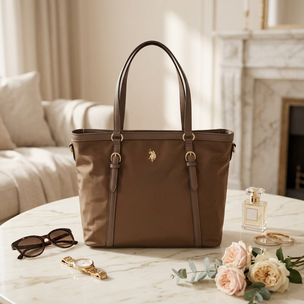 U.S. Polo Assn. Brown Houston Tote Bag