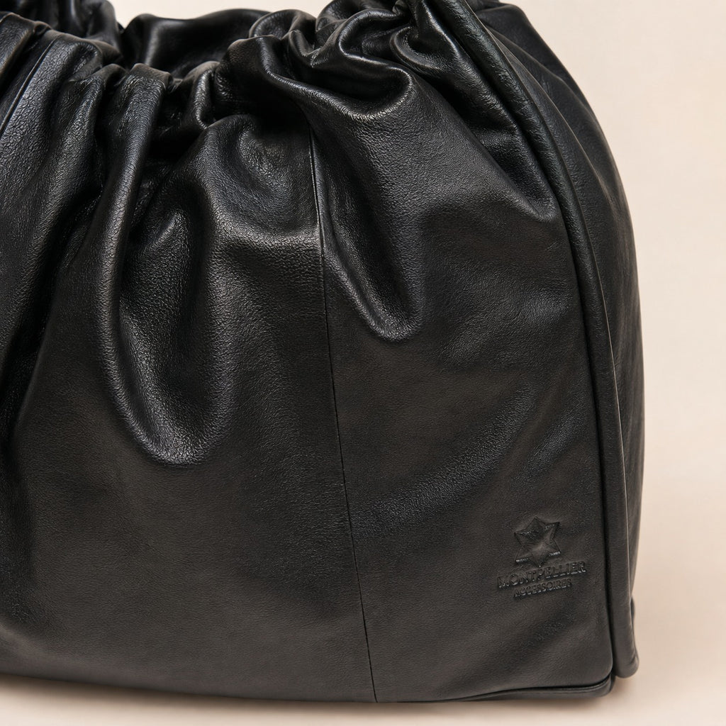 Leather Culture Black Leather Shoulder Bag