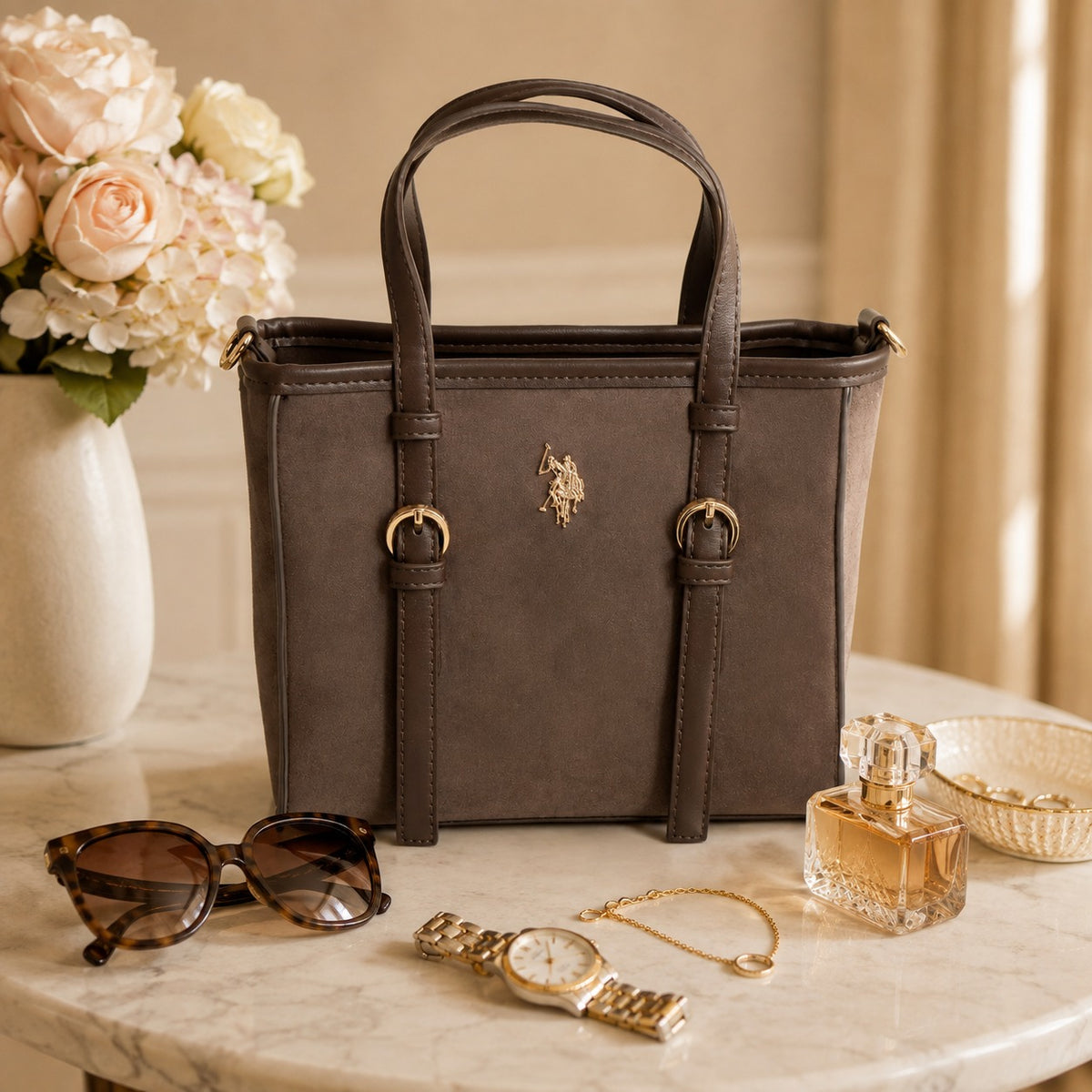 U.S. Polo Assn. Taupe Shoulder Bag