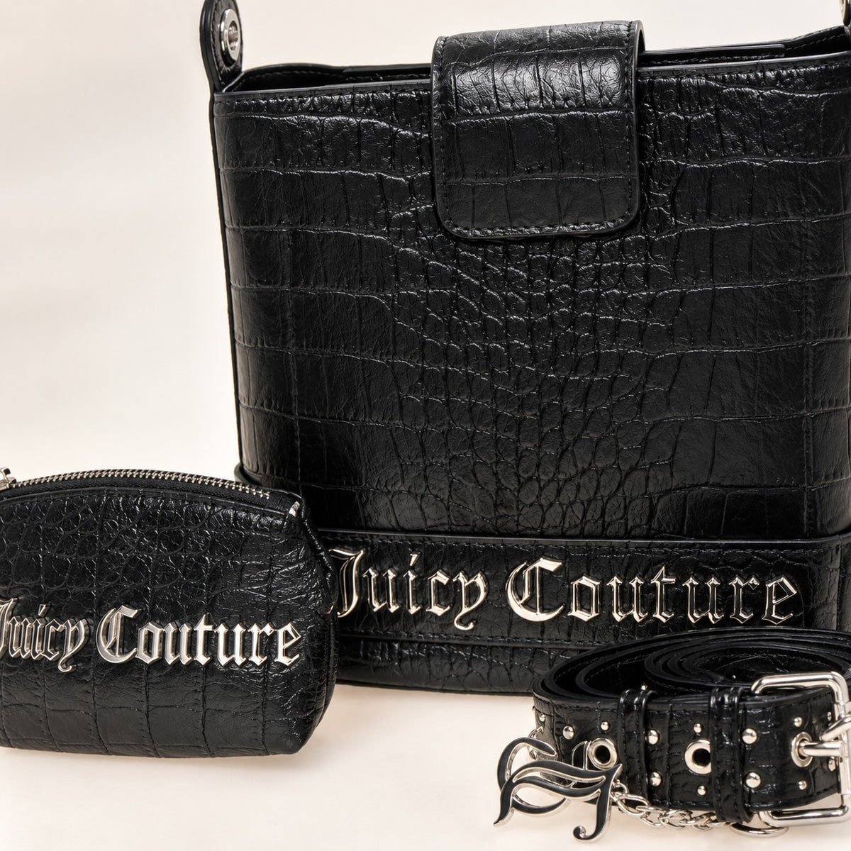 Juicy Couture Black Jasmine Bucket Bag & Pouch