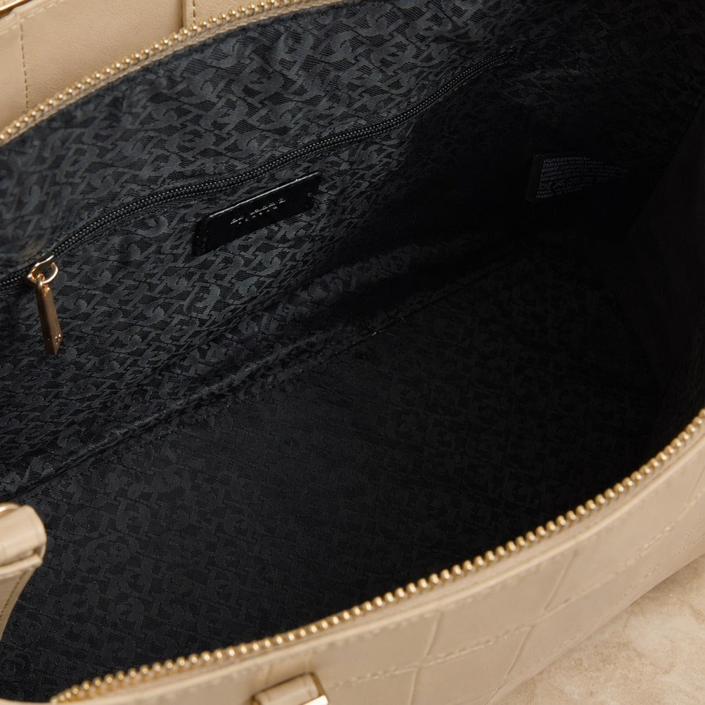 Dune London Beige Croc Effect Handbag